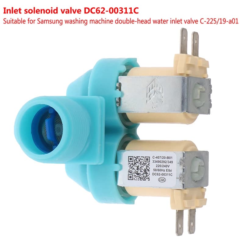 Électrovanne d'entrée d'eau à Double tête pour Machine à laver Samsung, 1 pièce, C-225/19-a01, DC62-