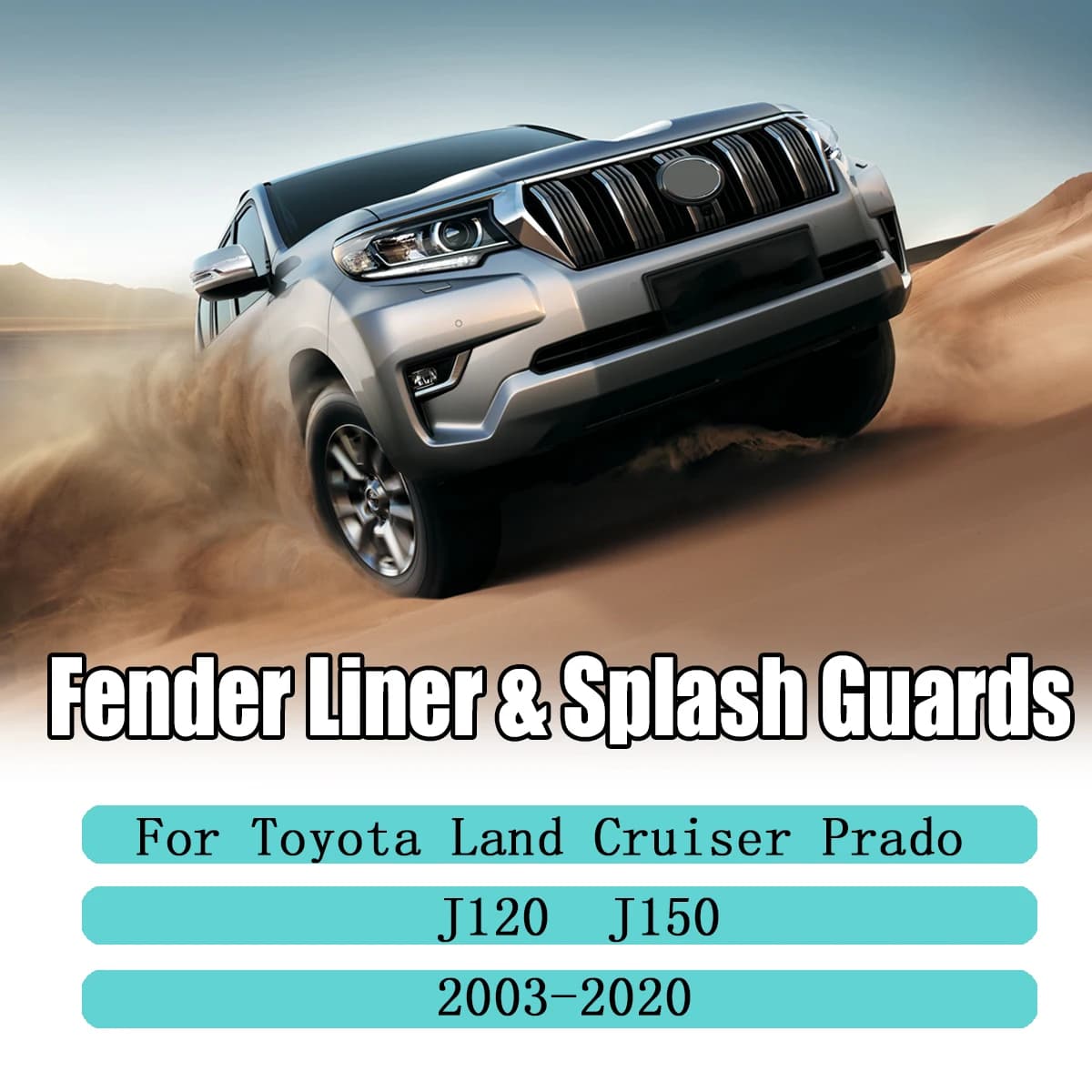 Garde-boue en caoutchouc pour Toyota Land Cruiser Prado J120 J150 FJ Cruiser, accessoires de voiture