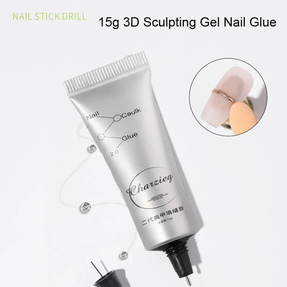 15g 3D modèle d'ongle Gel ongles strass colle Super forte Gel ongles colle pour ongles charme manucu