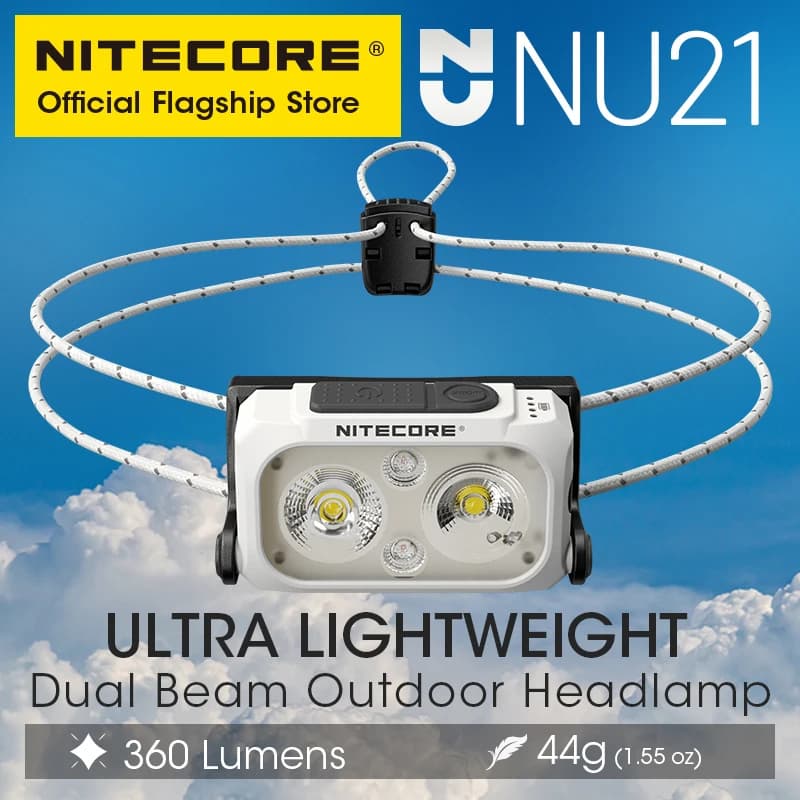 NITECORE NU21 Touristes Faisceau Sauna Lampe USB-C Rechargeable 360 Lumen Courant Pêche observateur 