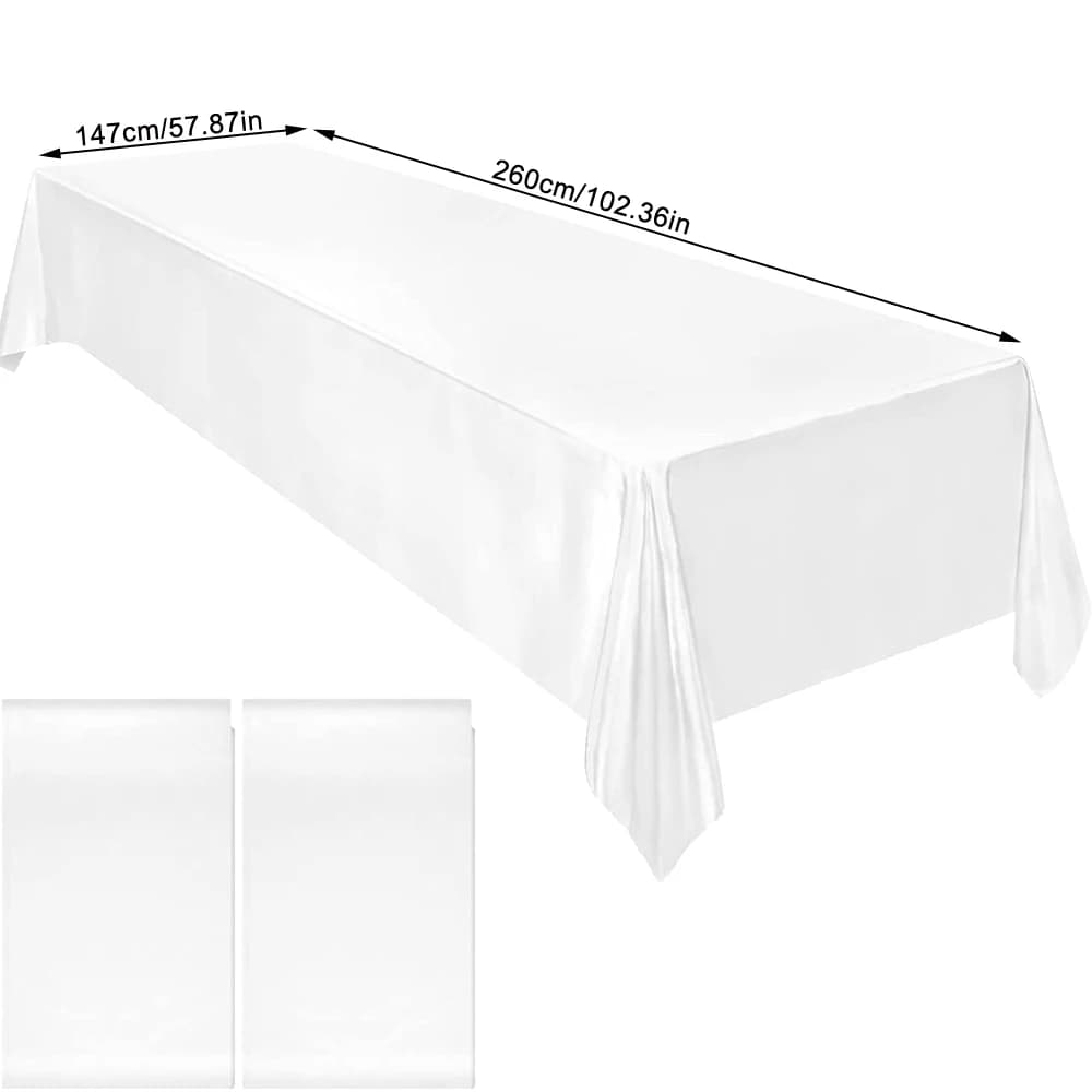 Nappe rectangulaire en Satin, 2 paquets, couverture superposée, nappe en soie brillante, tissu lisse