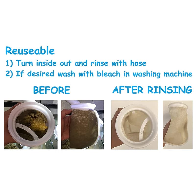4 paquets de chaussettes filtrantes, 200 micromètres, pour Aquarium/Aquarium salin, étang/débordemen