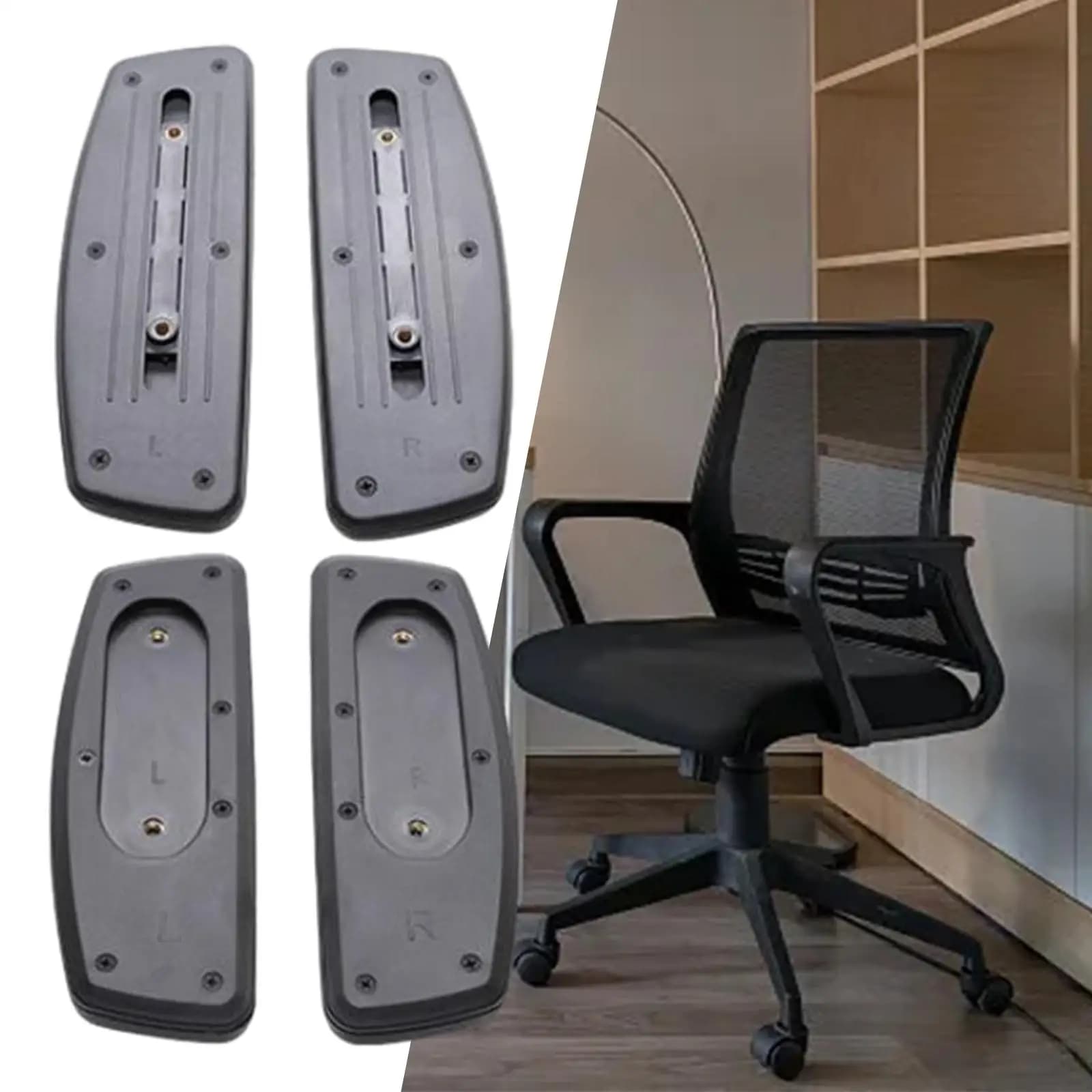 Accoudoirs de remplacement pour chaise de bureau, 2 pièces, avec trou de montage, Installation facil