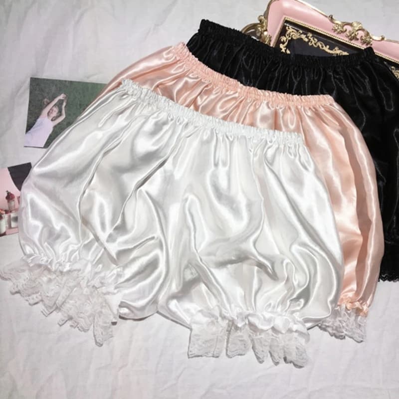Lolita – pantalon bouffant en dentelle pour femmes et filles, à volants, ample, couleur unie, citrou