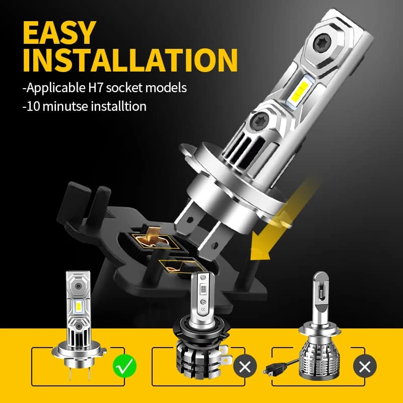 Ampoules LED CSP pour moto, lumière blanche brillante pour sauna, 60W, H7, 6000K, BMW S1000rr 09-18