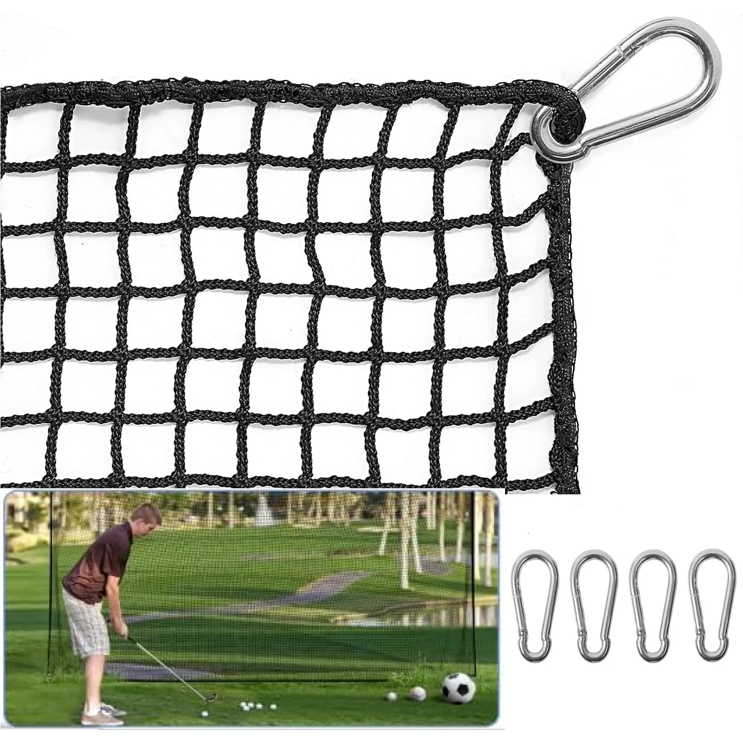 Filet de barrière d'entraînement de golf, filet de frappe de golf rapide, filet de butée de football