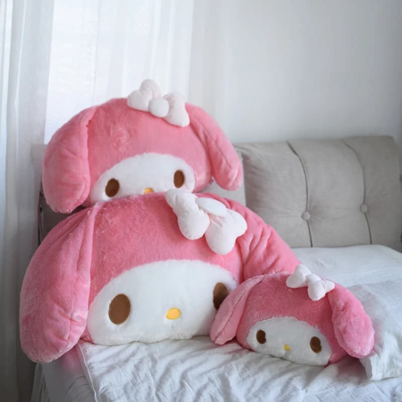 Jouet en peluche doux My Melody, oreiller de câlin de grande taille, coussin de dos confortable, jol