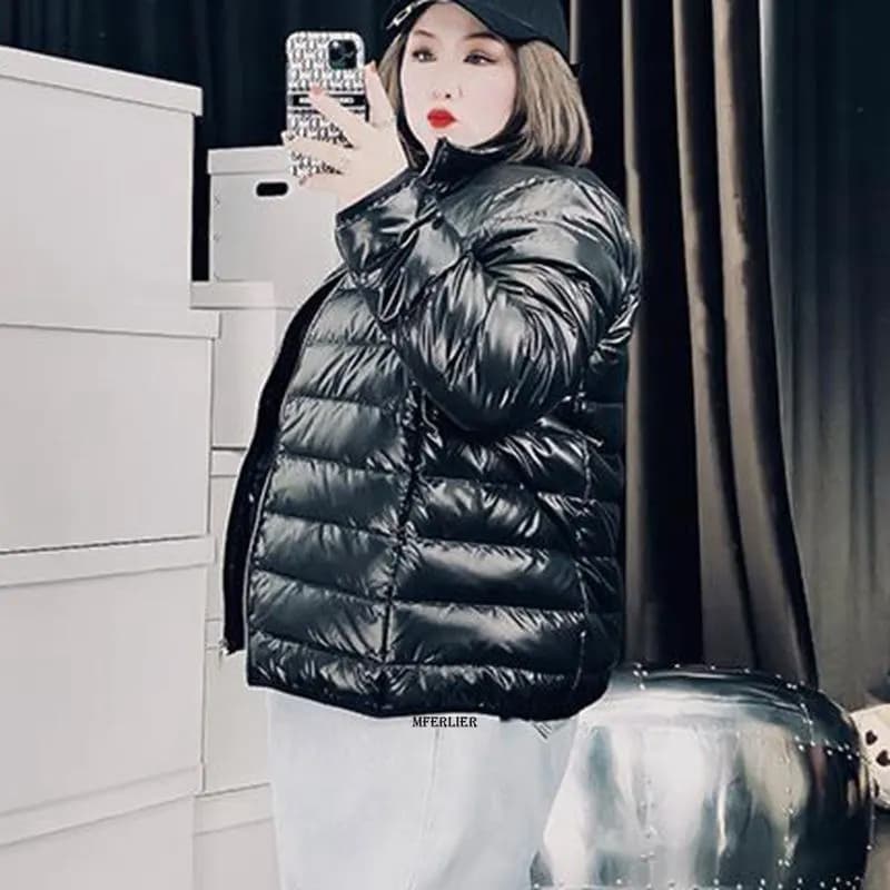 Parka matelassurera à col montant pour femme, veste noire, vêtements d'extérieur pour femme, optique