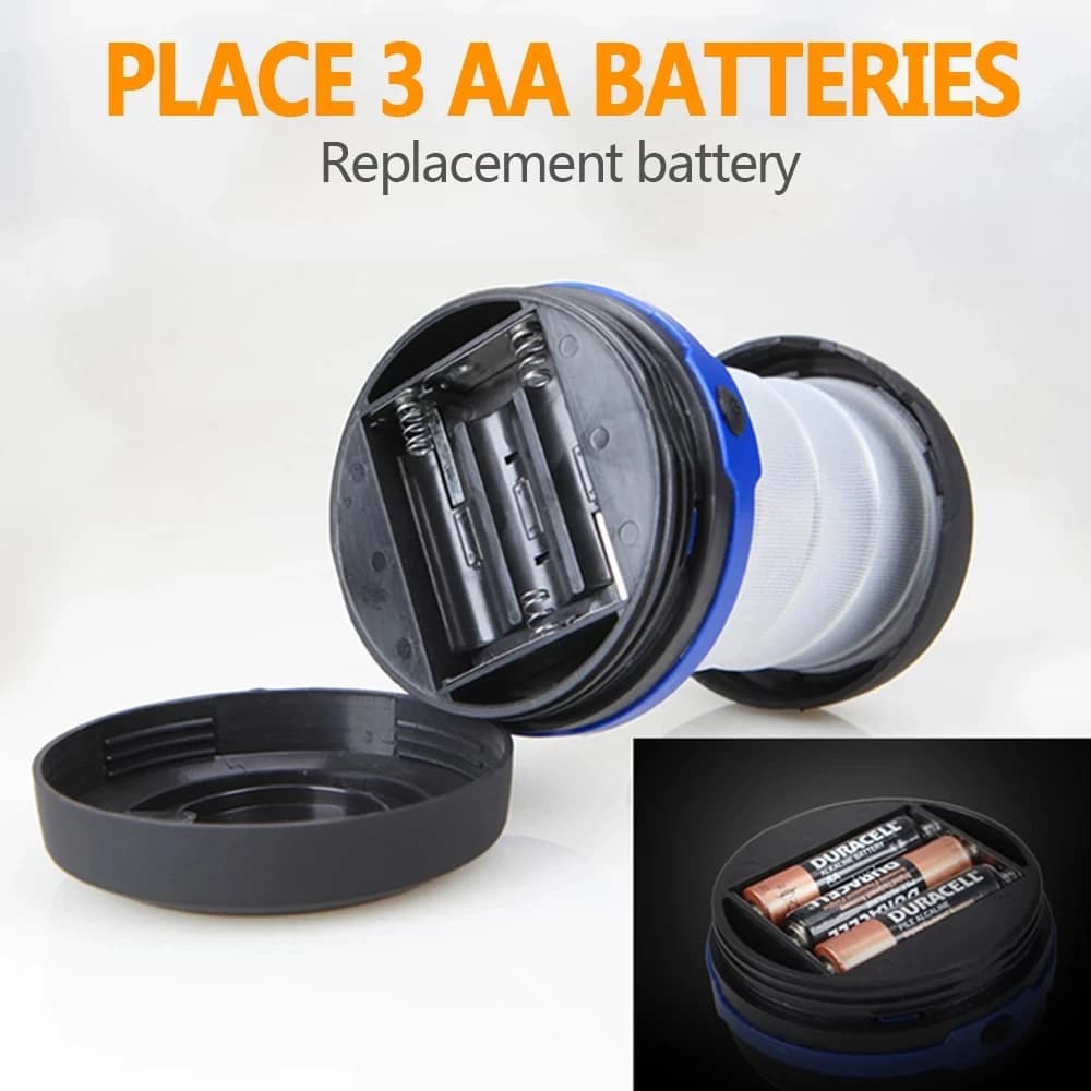 Lampe de camping LED pliable télescopique, lampe de tente portable, veilleuse, lumière de secours, l