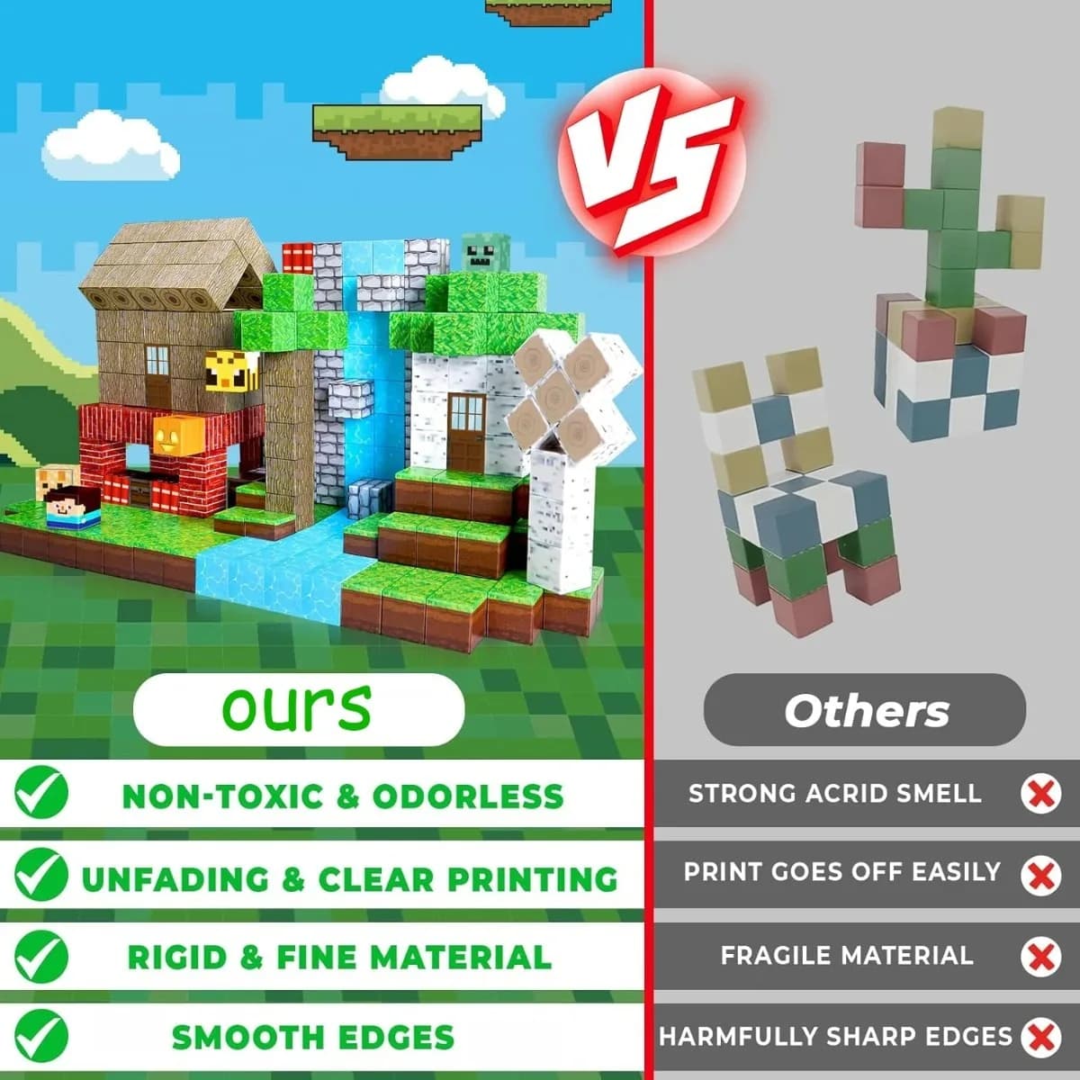 Blocs de construction magnétiques Mine World, ensemble de jouets en briques de forêt magnétiques, jo