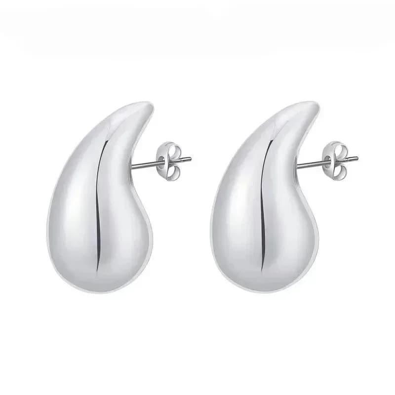 Boucles d'oreilles créoles en forme de goutte d'eau pour femme, argent regardé 925, plaqué or 18 car