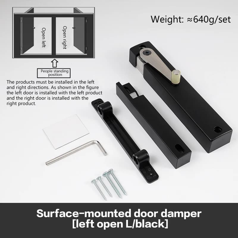 Buffer d'amortissement de porte de chambre, porte d'ouverture de porte en bois, porte Invisible exté