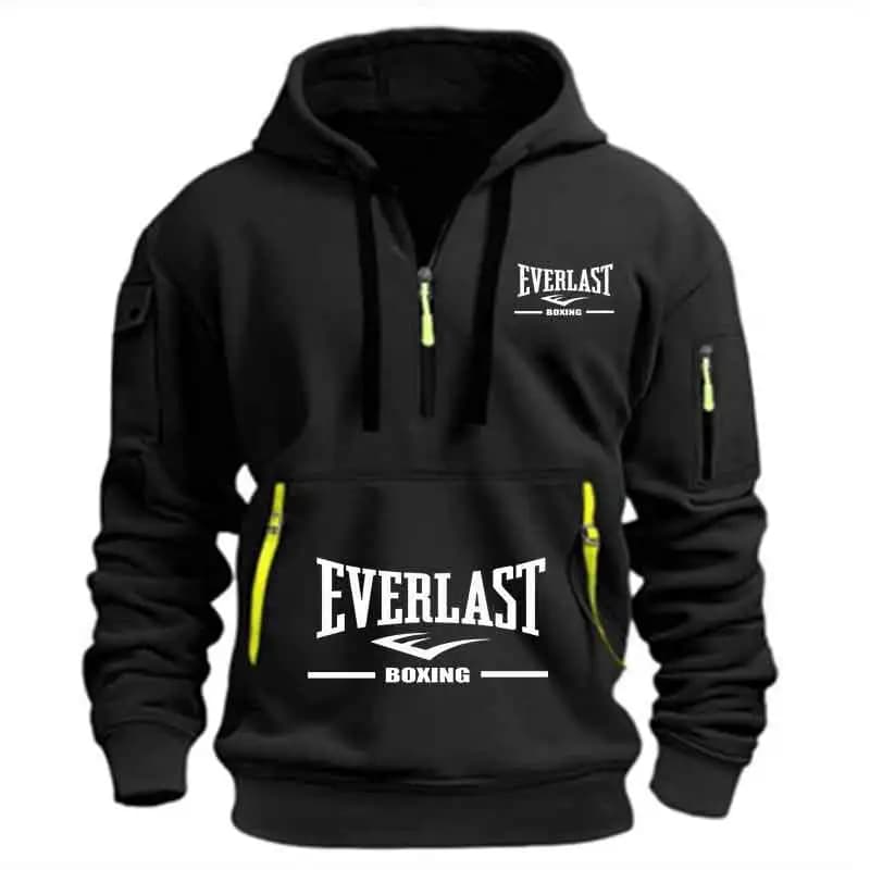 Sweat à capuche décontracté pour hommes, multi-poches, sport, manches longues, imprimé, chaud, demi-