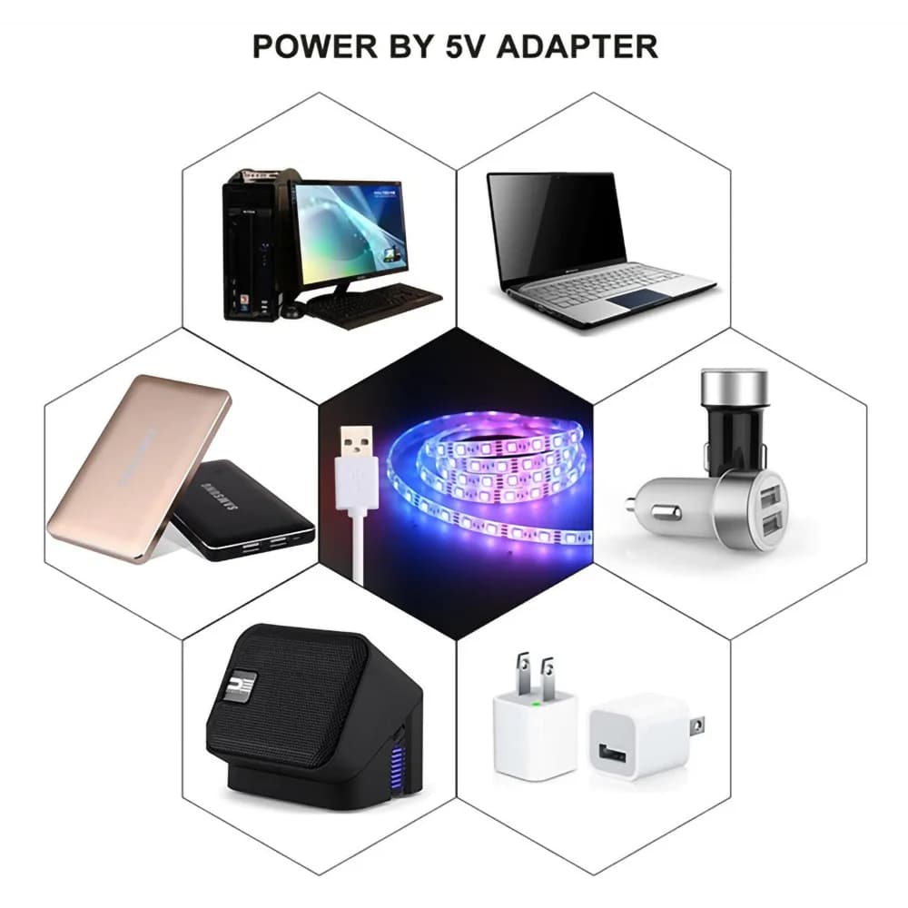 Bande lumineuse Led USB 5M, décoration de pièce esthétique, décoration de noël, placards de chambre 