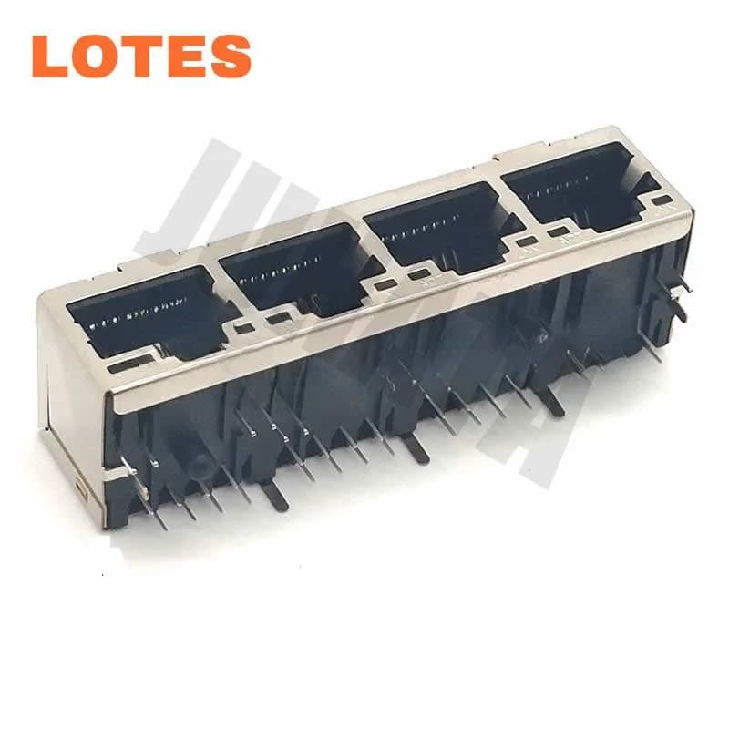 RJ45 59 Lotes prise réseau 4 ports connecteur femelle en métal PCB connecteur Jack à montage sur car
