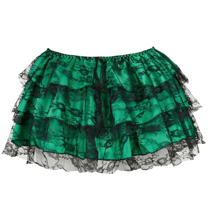 Femmes gothique Sexy dentelle florale maille Tulle Mini jupe plissée Showgirl mode fête danse jupes 
