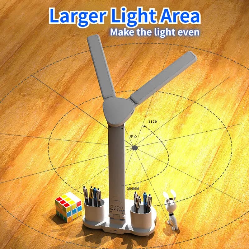 LED horloge lampe de Table USB rechargeable lampe de bureau à intensité variable 2 têtes 180 rotatio