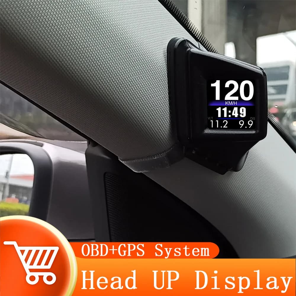 HUD OBD2 + GPS ordinateur de bord affichage tête haute tachymètre de voiture Turbo pression d'huile 