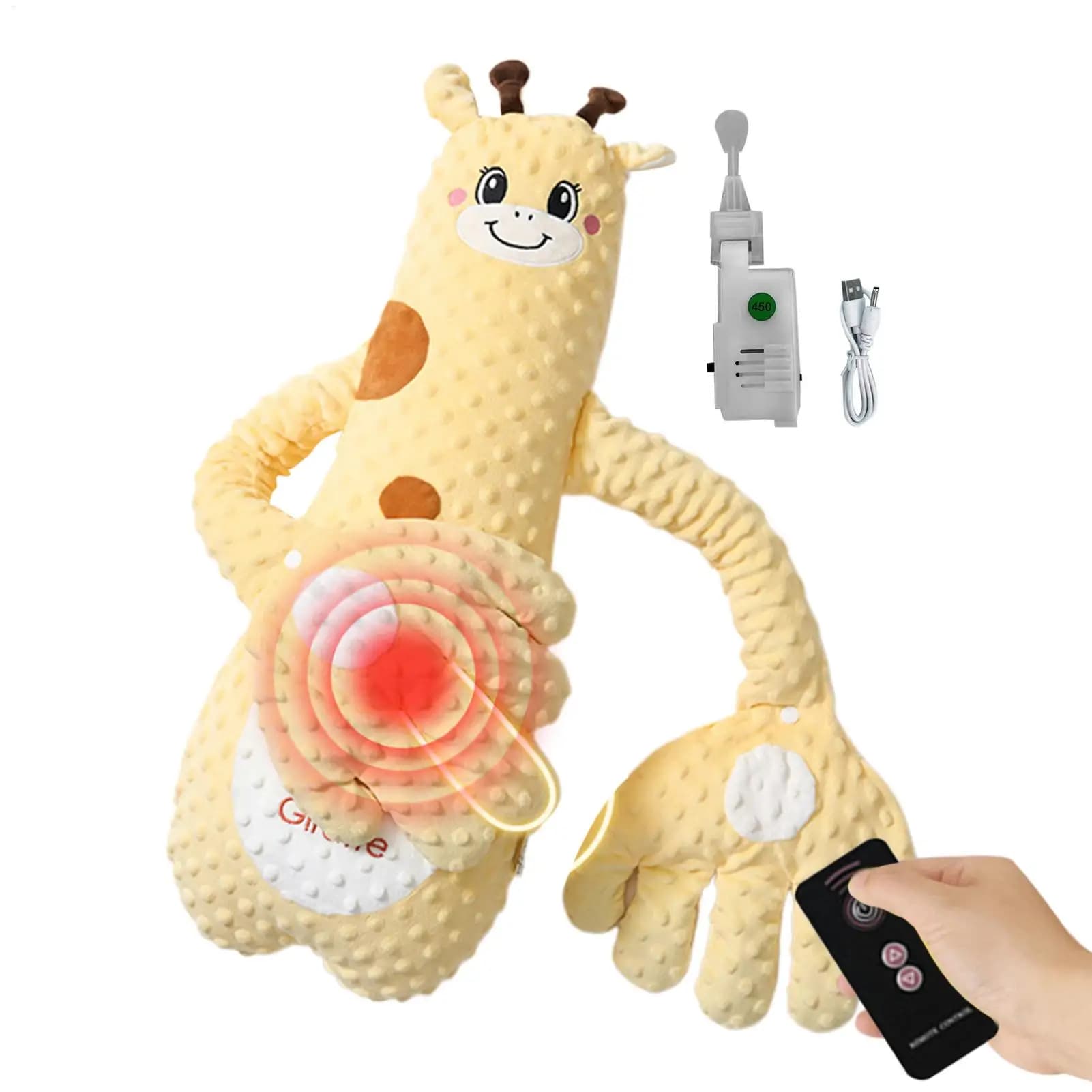 Jouet de sommeil pour bébé, coussin interactif en forme d'animal en peluche avec 3 modes réglables, 