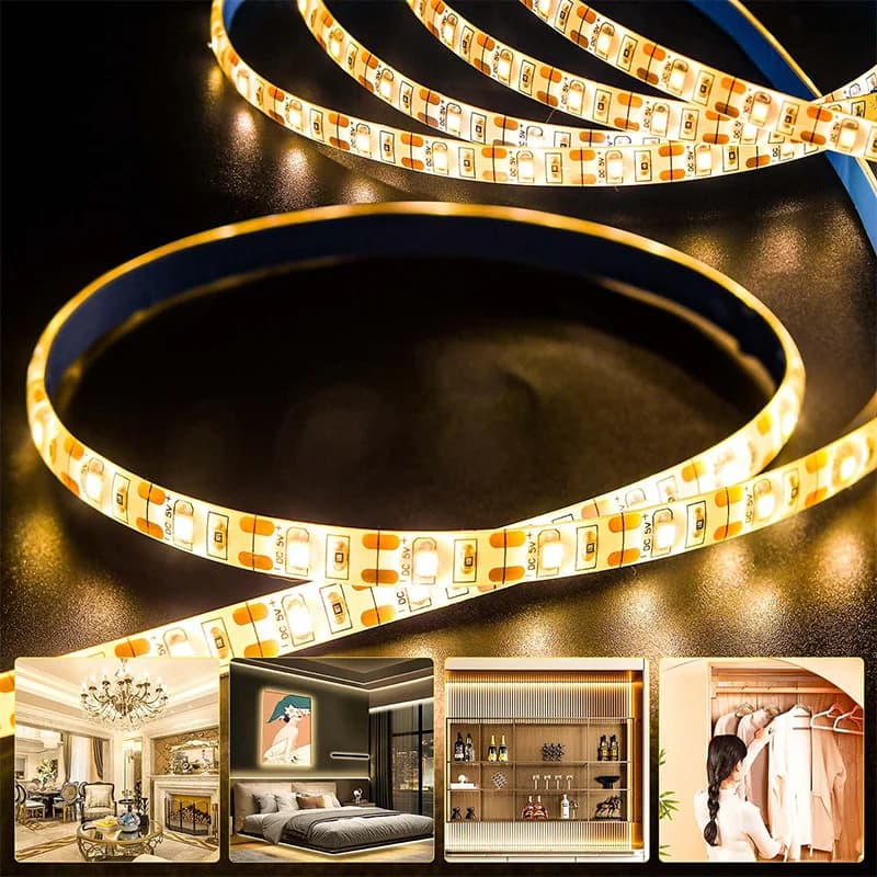 Kit de bande lumineuse LED pour Machine à coudre, SMD2835, blanc chaud, alimenté par USB 5V, avec in