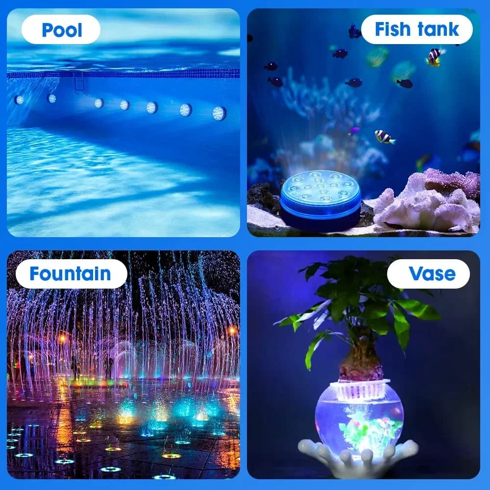 Lumière sous-marine Submersible 13LED mis à jour avec télécommande lumière de piscine sous-marine IP