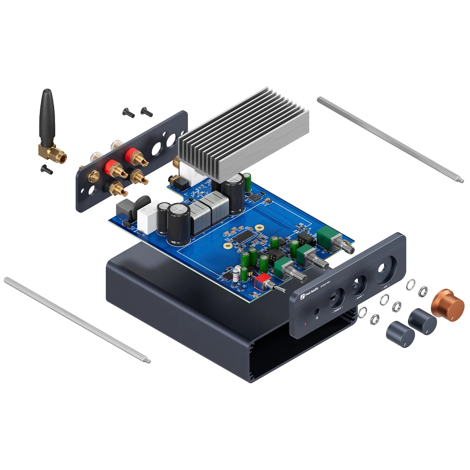 Amplificateur de puissance audio Bluetooth Fosi Audio TPA3255 300W x2 Mini HiFi Stéréo Classe D avec