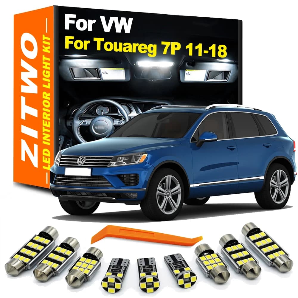 ZITWO Kit d'éclairage intérieur complet LED pour VW Volkswagen Touareg 7P 2011 2012 2013 2014 2015 2