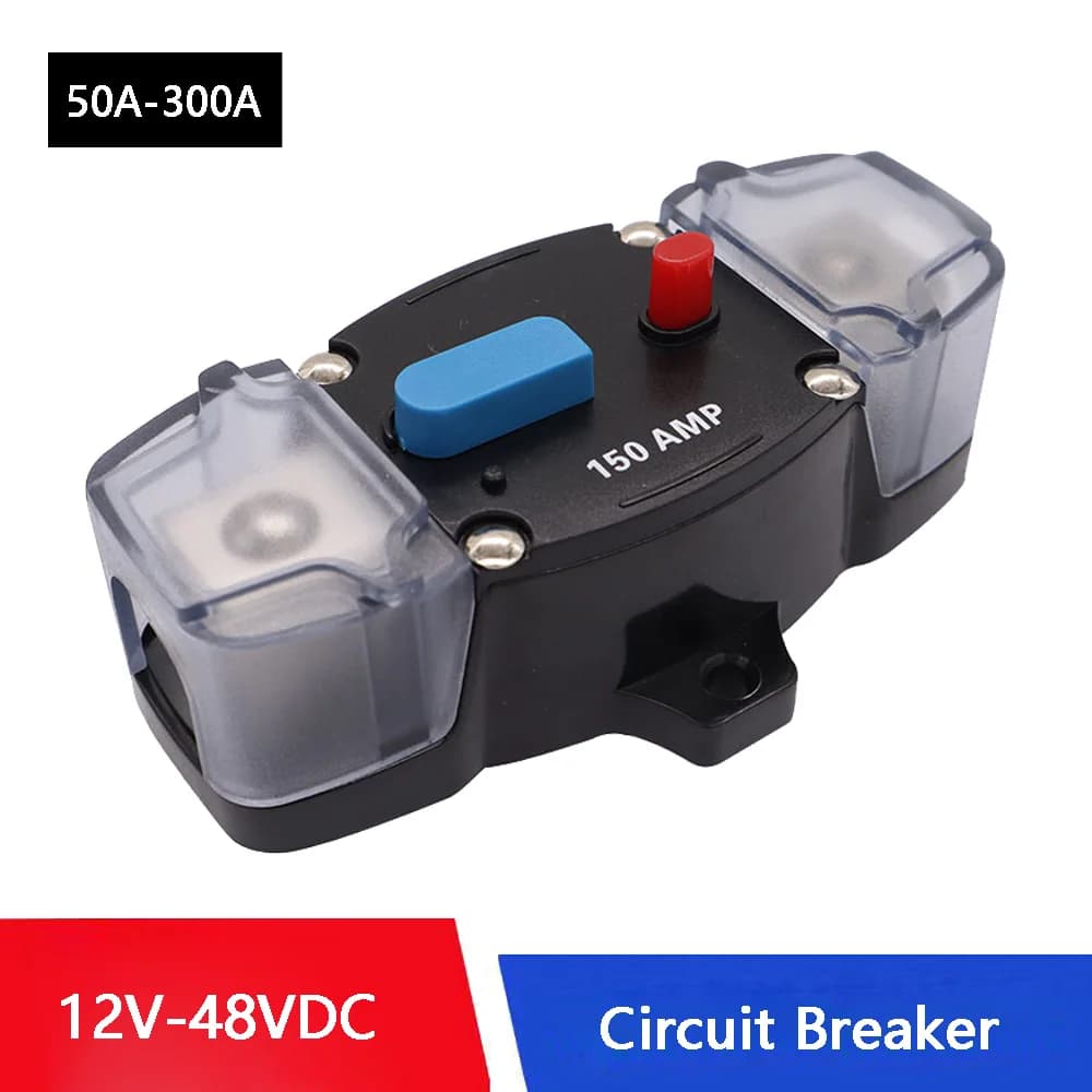 Disjoncteur 50A 60A 80A 100A 150A 200A 250A 300A 12-48VDC, fusible Audio réinitialisable pour voitur