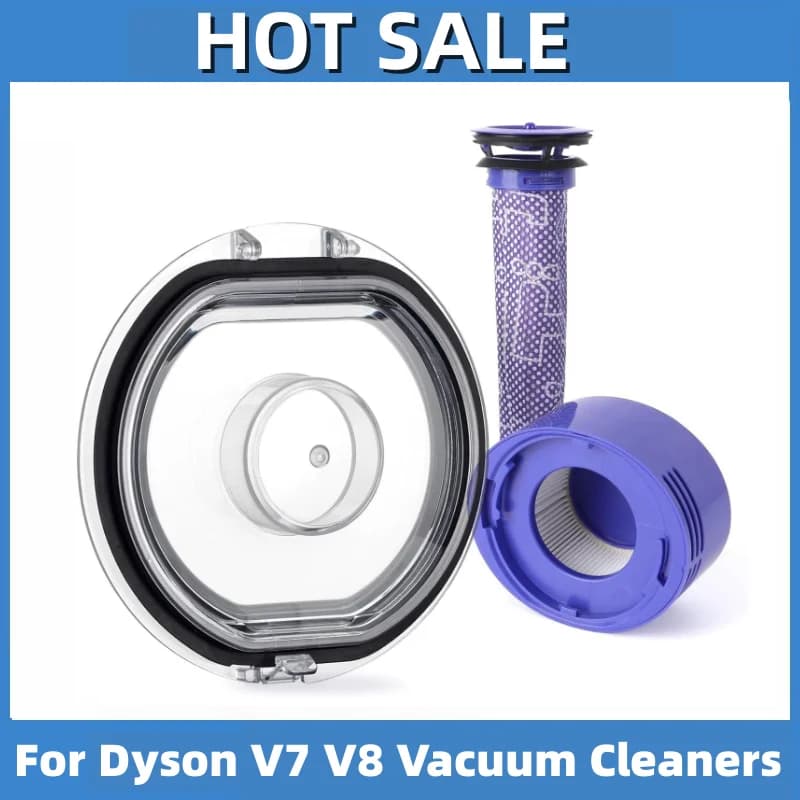 Pré-filtre et post-filtre de remplacement pour aspirateurs Dyson V7 V8, couvercle inférieur, bague d