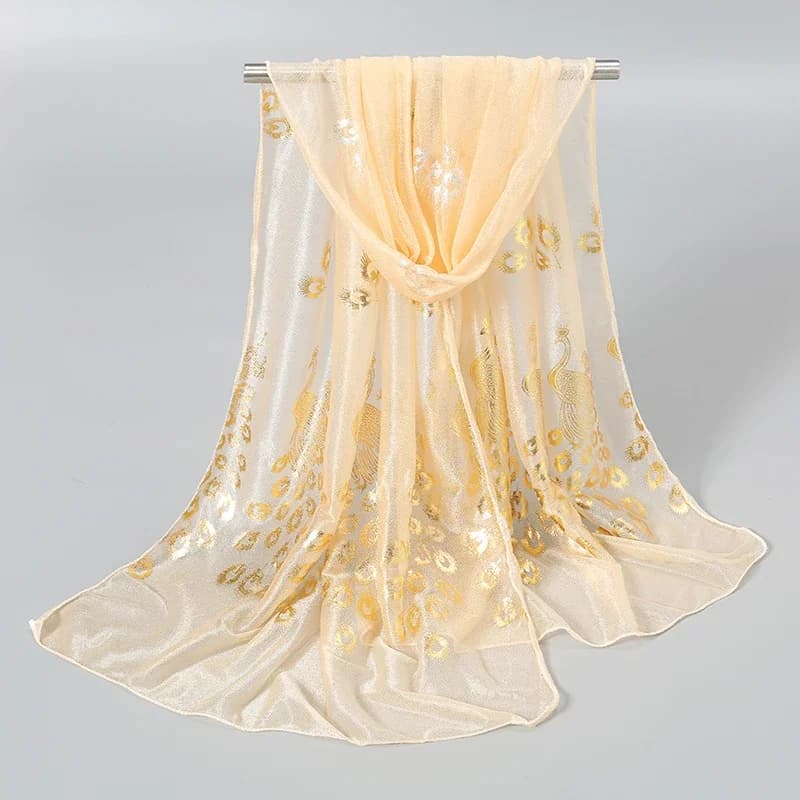 Femmes paillettes mince silencieux couleur unie élégant Hijab écharpe en mousseline de soie longues 