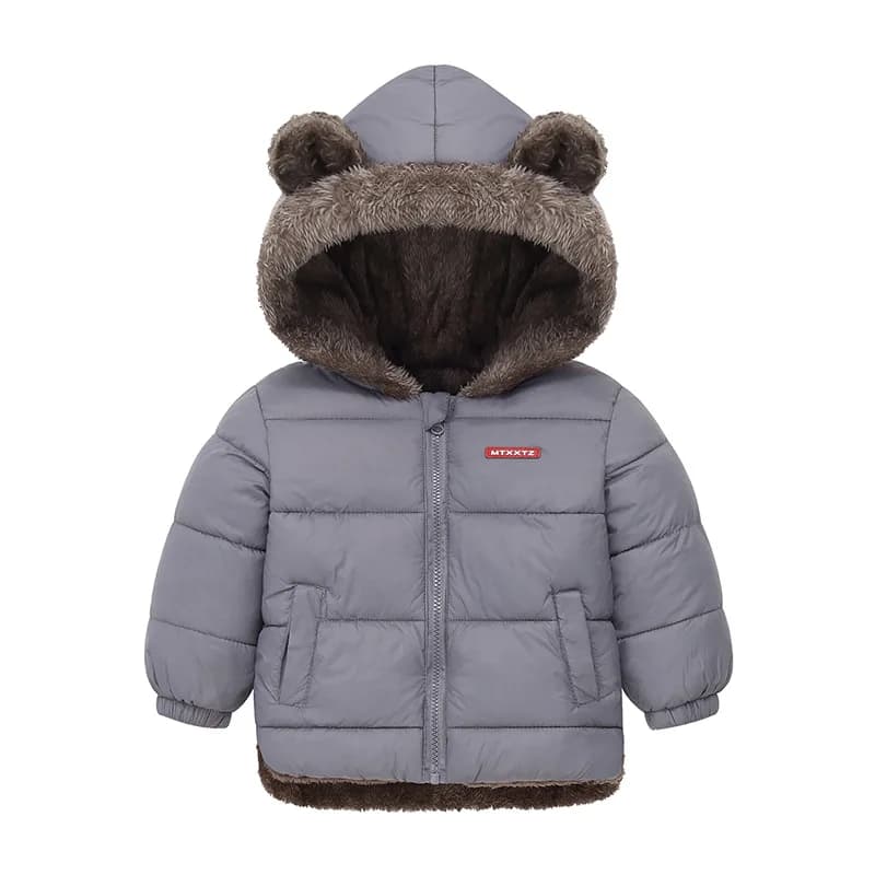 Bébé garçons filles veste à capuche vêtements d'extérieur en coton manteau polaire épais pour enfant