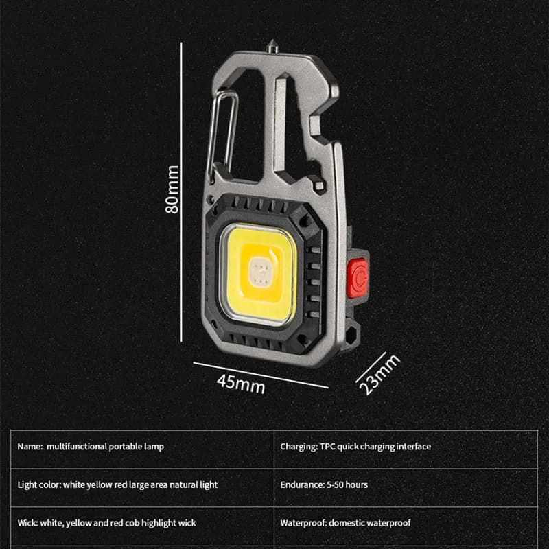 Mini lampe de poche LED Rechargeable, porte-clés, tournevis, clé, lampe de poche Portable, lampe à f