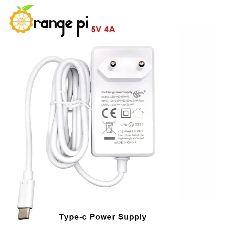 Orange Pi 5V 4A adaptateur secteur 100V-240V type-c alimentation ue US UK prise chargeur pour Orange