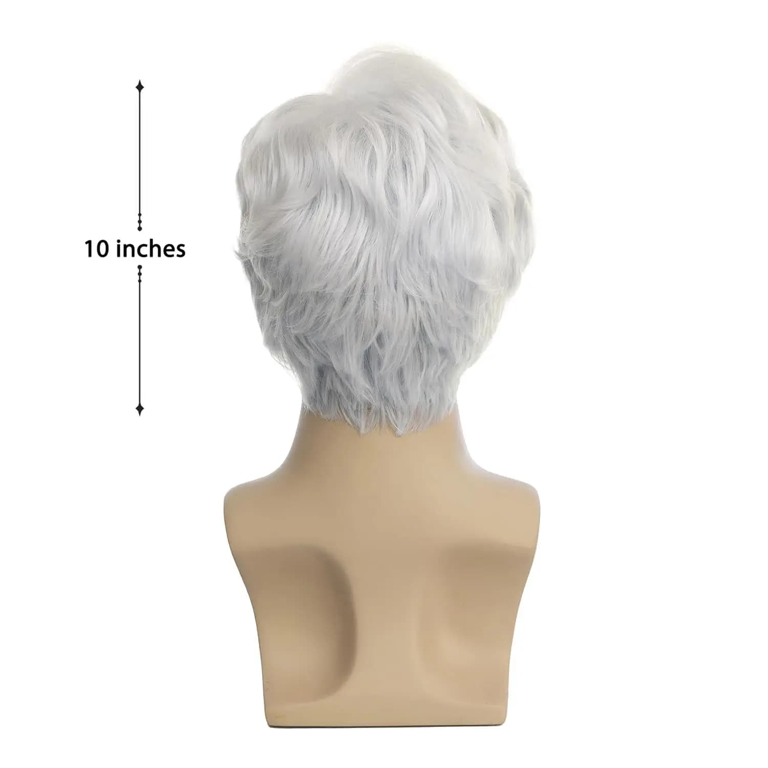 Perruque synthétique courte noire pour hommes, cheveux de remplacement complets en couches naturelle