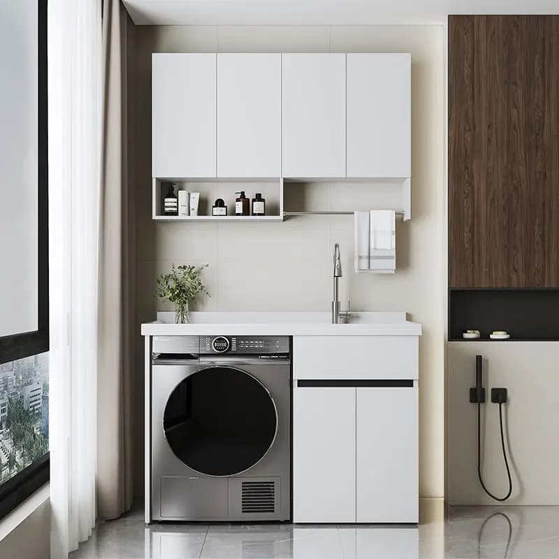 Machine à laver armoire intégrée combinaison ange blanc maintenant faire évier bassin tambour armoir