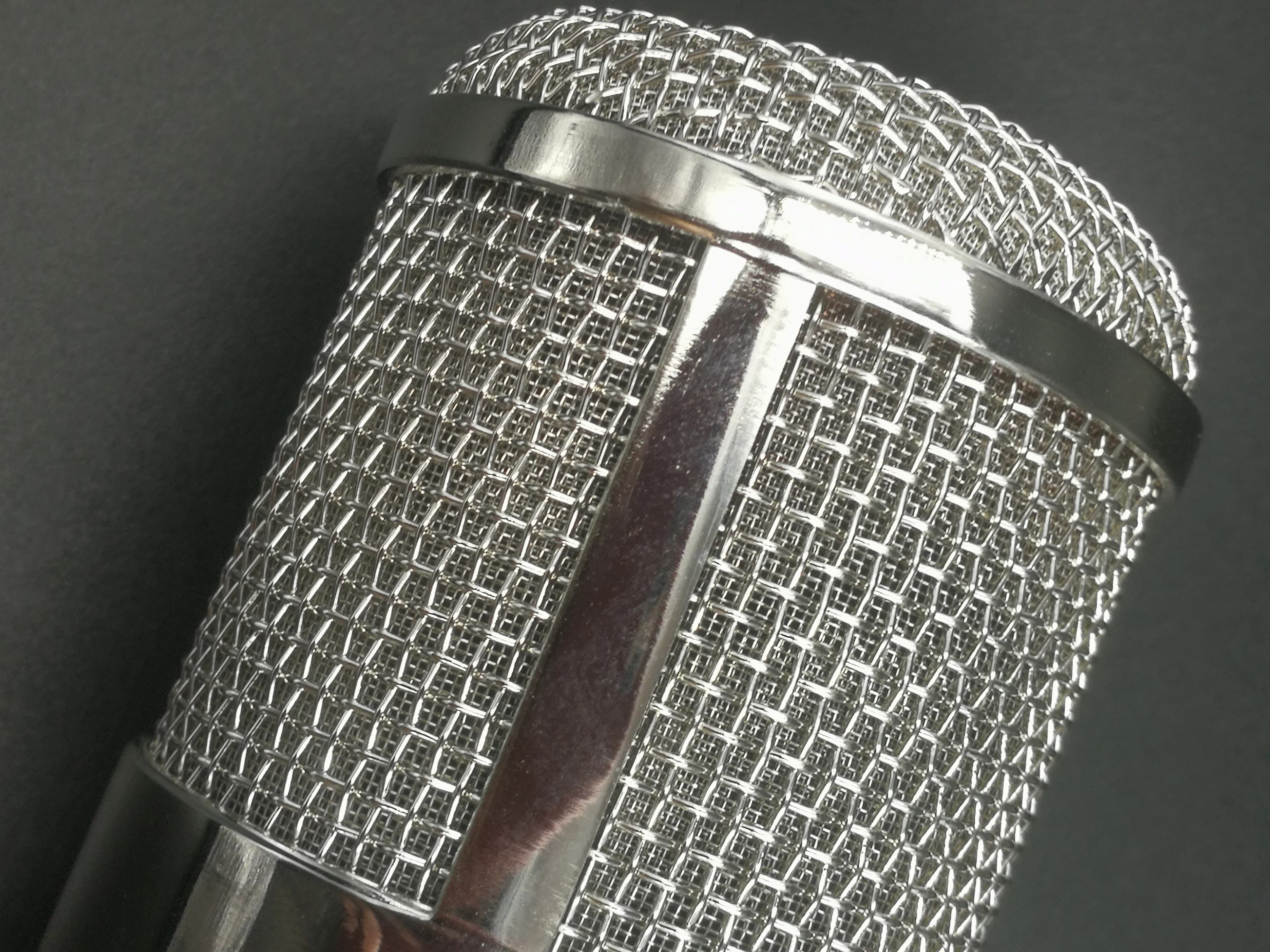 Coque de studio pour microphone U47, coque de bricolage, couleur argent avec panier chromé, en stock
