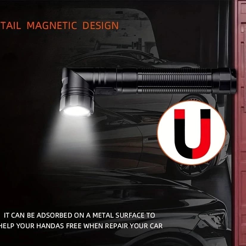 12W SST40 LED lampe de poche tactique 90 degrés rotatif USB Rechargeable torche magnétique chasse Ca