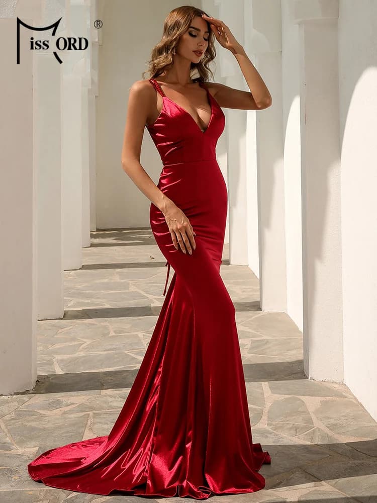 Missord-Robe élégante en satin à lacets dans le dos, robe de Rhsirène, robes de soirée cool, robe éd