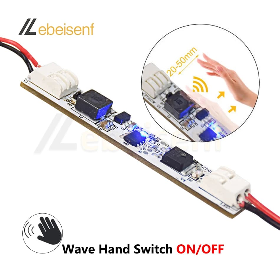 LED onde interrupteur à main variateur sans soudure DC 12V 24V 6A 1CH Module de contrôleur couleur u