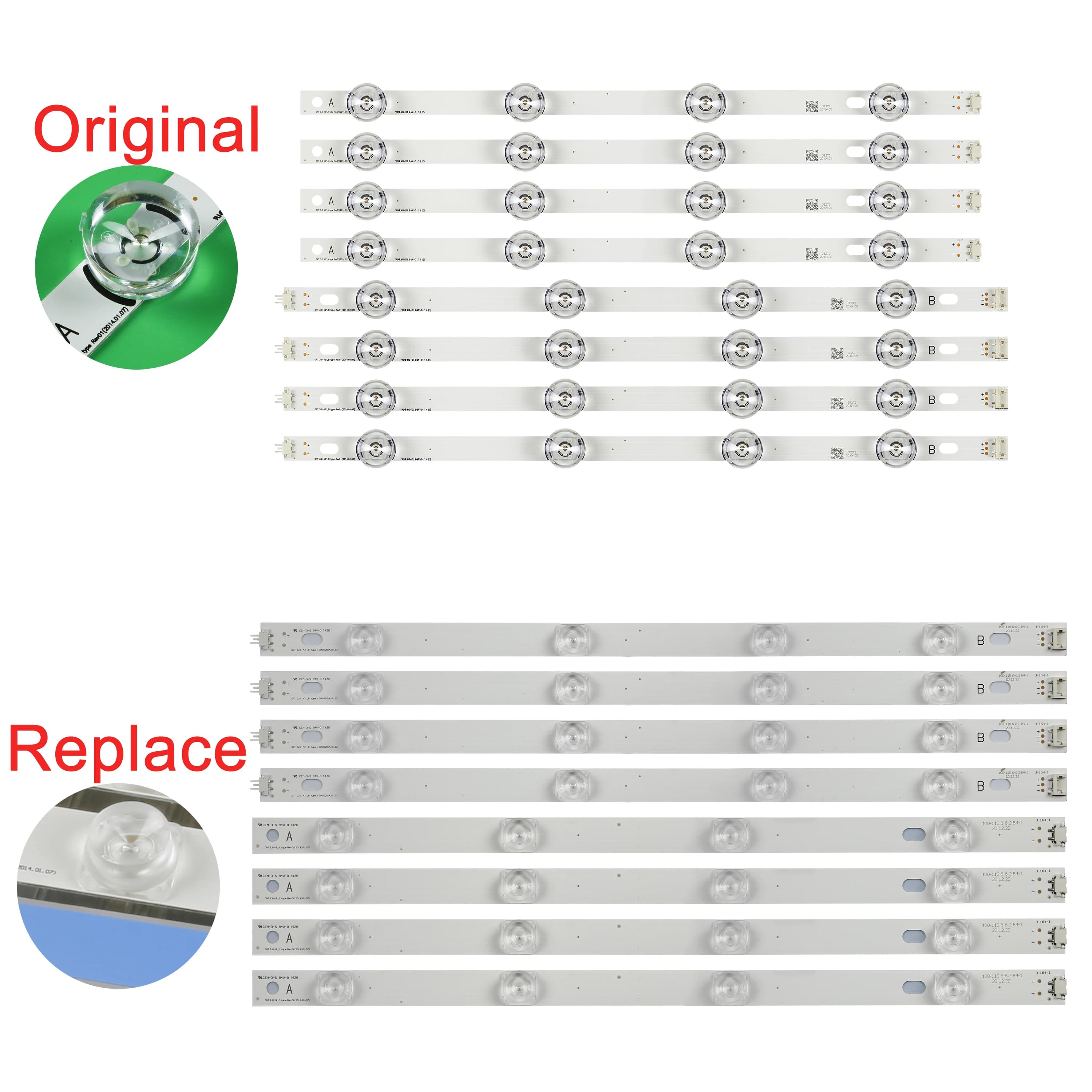 Bande LED pour 42LB561V-ZC 42LB561V-ZE 42LB582U 42LB628V 42LB629V 42LB6500 42LB650V 42LB652V 42LB653