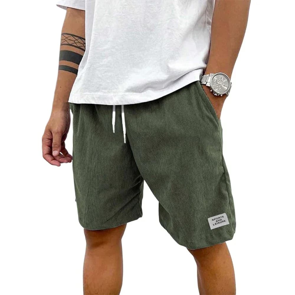 Pantalon de survêtement léger en velours côtelé pour homme, short de plage décontracté pour homme, s