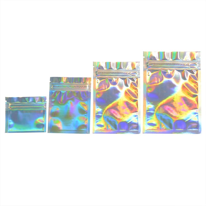 Sacs en aluminium Mylar colorés à fermeture éclair, sachets de thé, sac de stockage des aliments, po