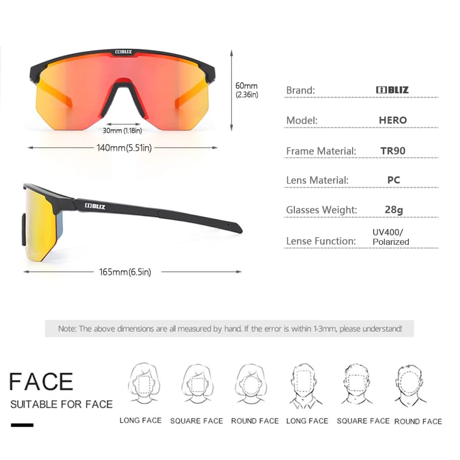 Lunettes de cyclisme B BLIZ Hero, anti-vent, polarisées, pour hommes et femmes, pour le VTT, la rand