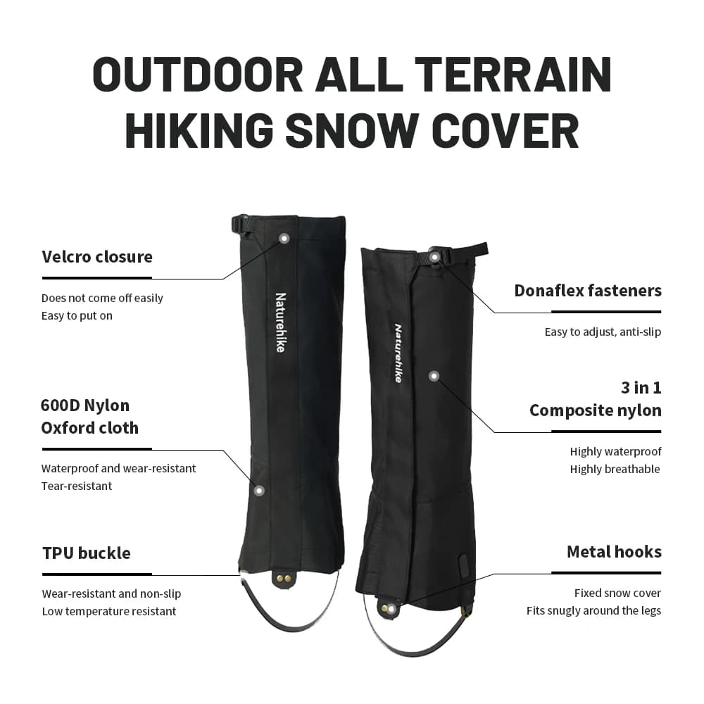 Naturehike – guêtres chauffe-jambes imperméables pour chaussures d'escalade, guêtres de neige pour r
