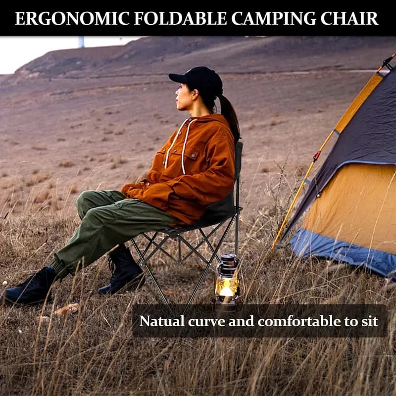 Chaise pliable d'extérieur, chaise de Camping avec poche latérale, chaises de pique-nique en tissu O