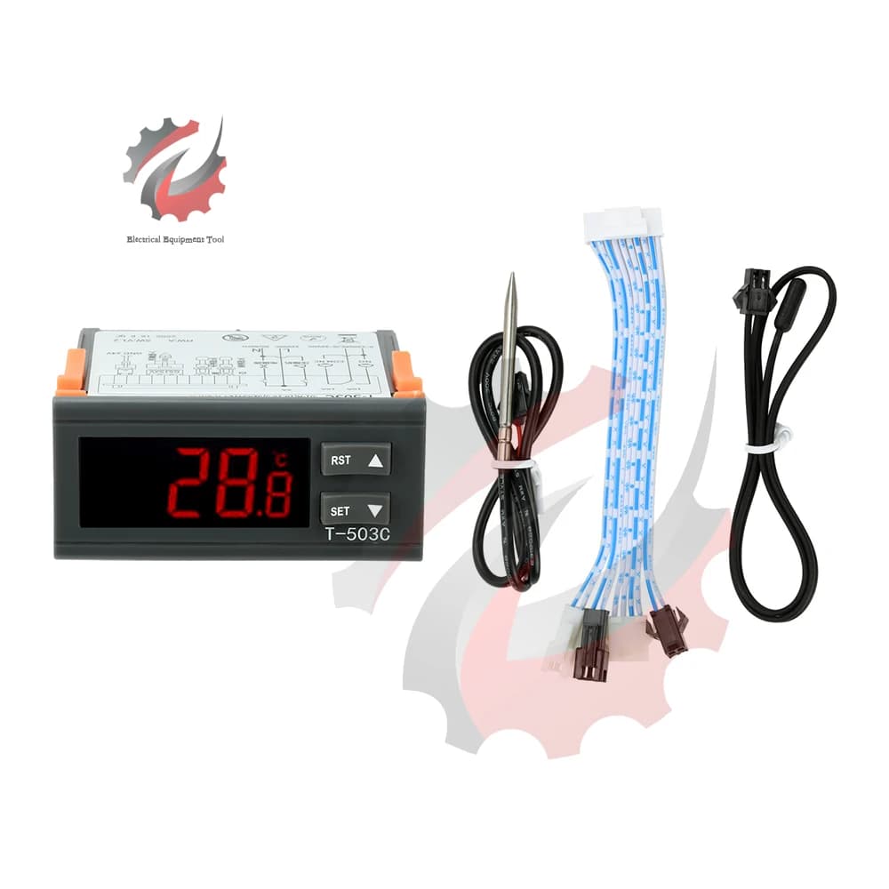 Contrôleur de température numérique T-503C DC24V, Thermostat de refroidissement Laser, capteur doubl