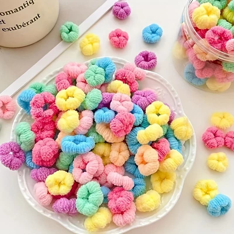 Accessoires pour cheveux pour filles, 100/200/300 pièces, cravate élastique colorée, adaptée à la co