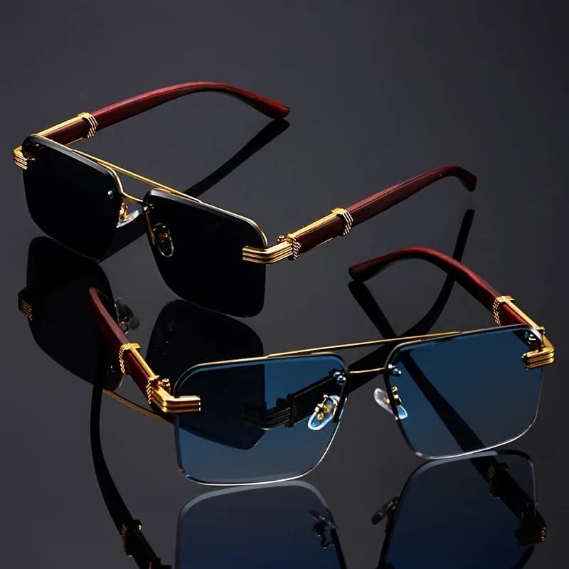 Lunettes de soleil rectangulaires à Double faisceau pour hommes et femmes, verres de soleil carrés s