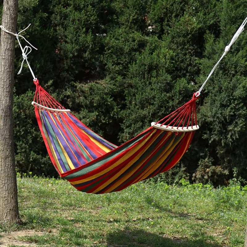 Hamac simple en toile épaisse et large, pour Camping en plein air, sac à dos, balançoire de loisirs,