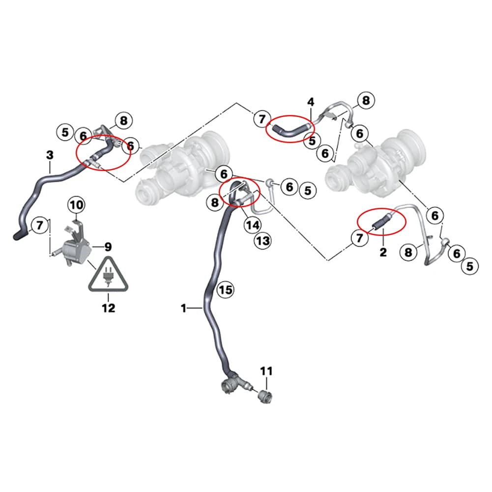 Kit de tuyau de réparation de ligne de liquide de refroidissement Turbo, mise à niveau, pour BMW X5 